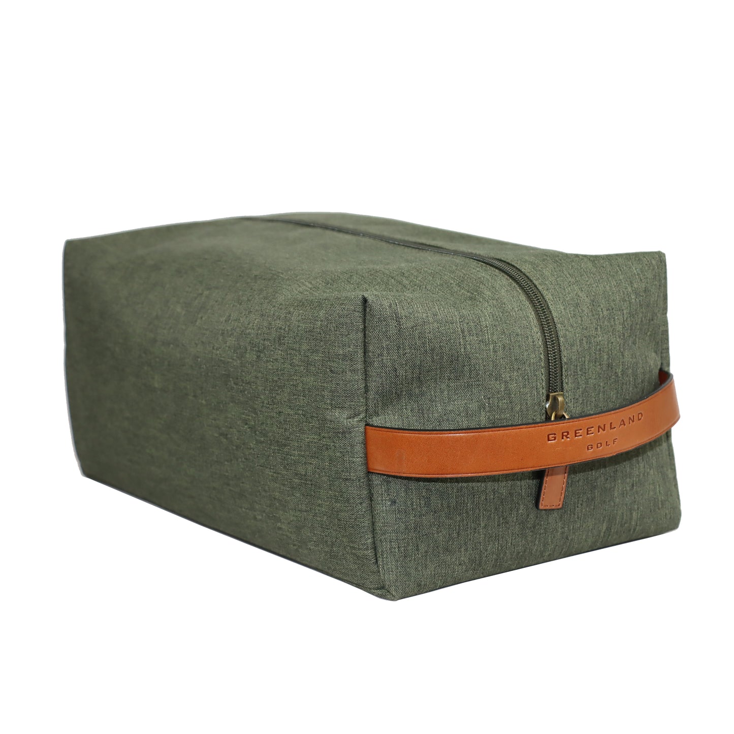 Schuhtasche aus khakifarbenem Segeltuch