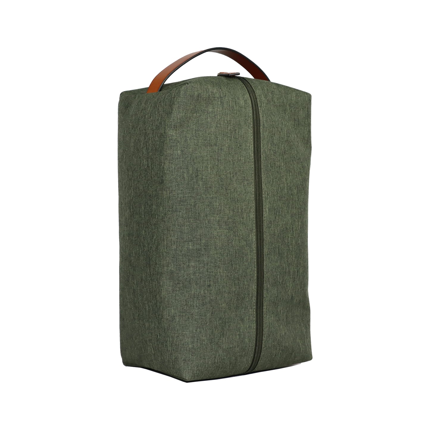 Schuhtasche aus khakifarbenem Segeltuch