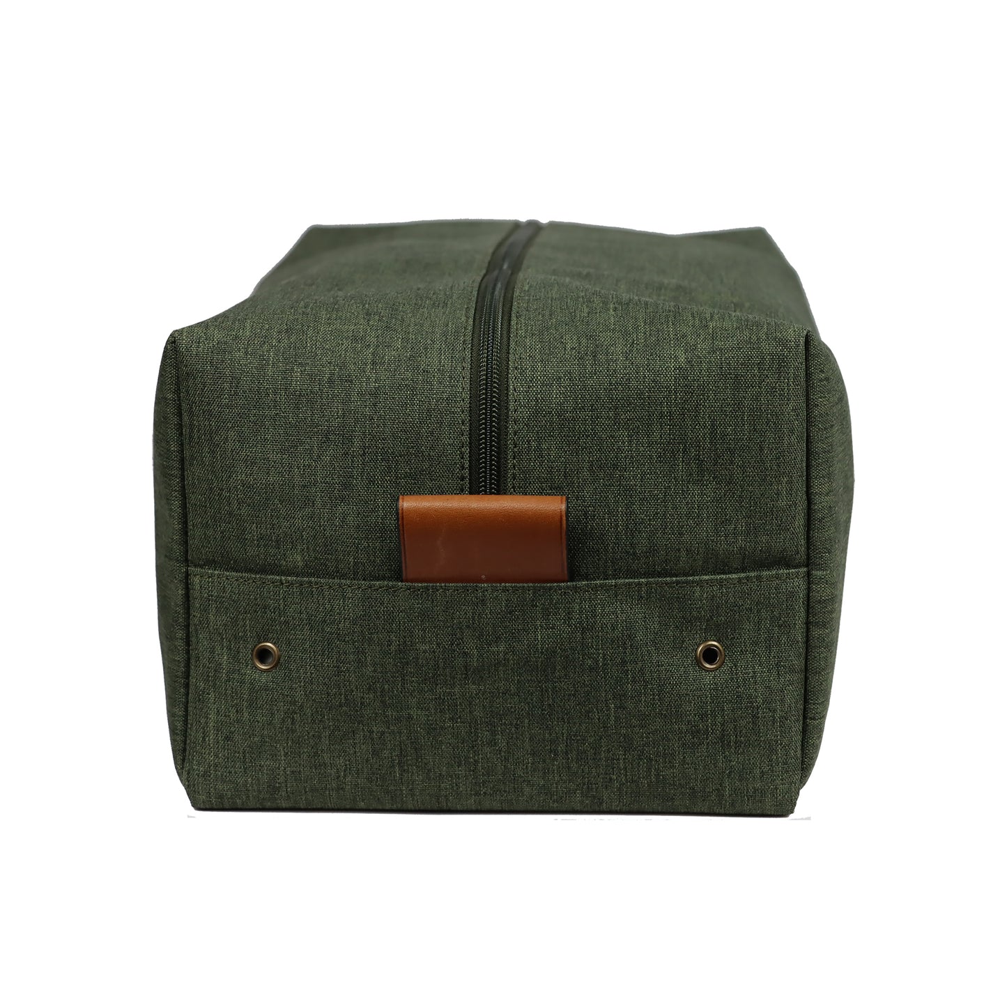 Schuhtasche aus khakifarbenem Segeltuch