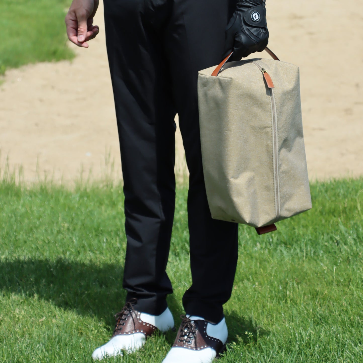 Sac à chaussures en toile sable